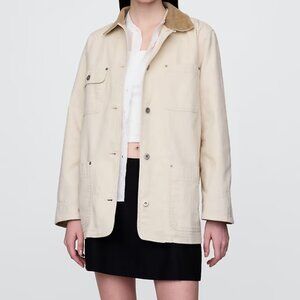 GAP Corduroy Collar Barn Jacket Birch Beige Women's XXS